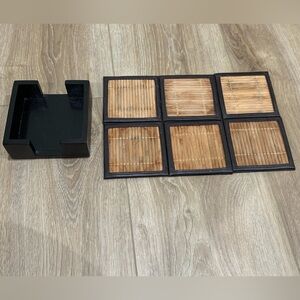 Bamboo Coaster Set with Holder